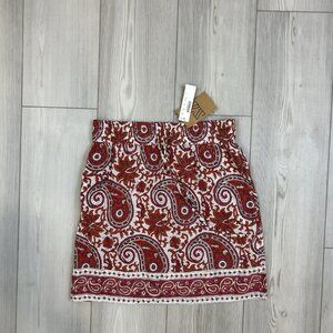 NWT SZ Blockprints X J. Crew Cotton Mini Skirt Size Small Stretch